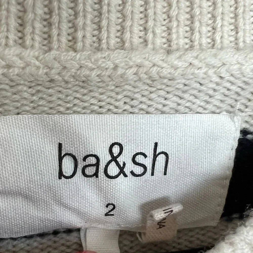 NWOT BA&SH Sunday Striped Wool Jumper Pullover Sweater Ecume Casual Women’s 8 - Picture 9 of 13